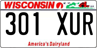 WI license plate 301XUR