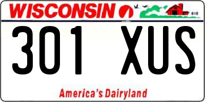 WI license plate 301XUS