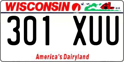 WI license plate 301XUU
