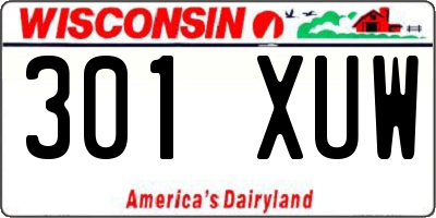 WI license plate 301XUW
