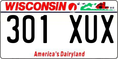 WI license plate 301XUX