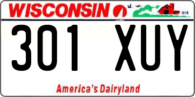WI license plate 301XUY