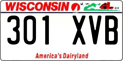 WI license plate 301XVB