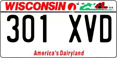 WI license plate 301XVD