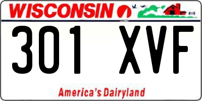 WI license plate 301XVF