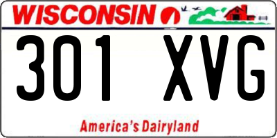 WI license plate 301XVG