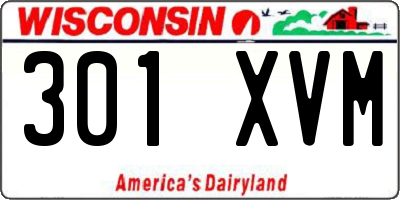 WI license plate 301XVM