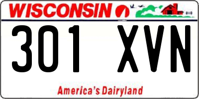 WI license plate 301XVN