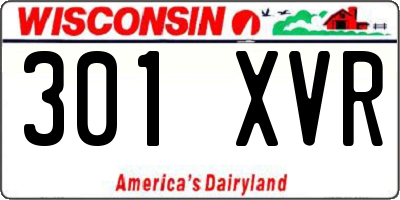 WI license plate 301XVR