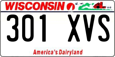 WI license plate 301XVS