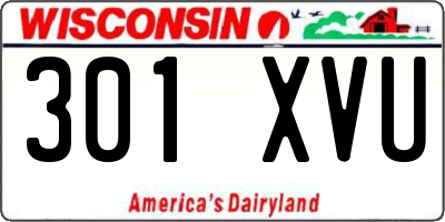 WI license plate 301XVU