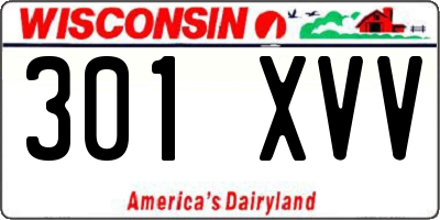 WI license plate 301XVV
