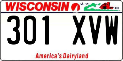WI license plate 301XVW