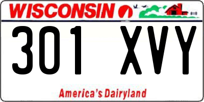 WI license plate 301XVY