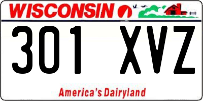 WI license plate 301XVZ