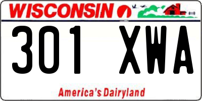 WI license plate 301XWA