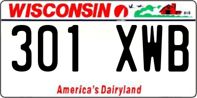 WI license plate 301XWB