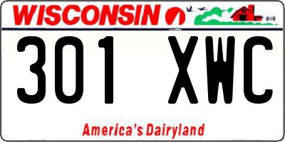 WI license plate 301XWC