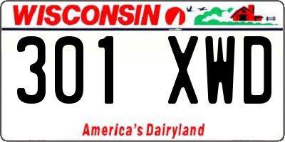WI license plate 301XWD