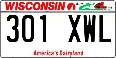 WI license plate 301XWL
