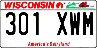 WI license plate 301XWM