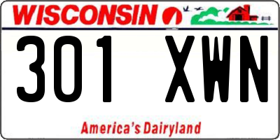 WI license plate 301XWN