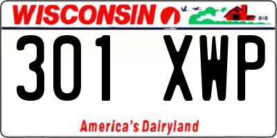 WI license plate 301XWP