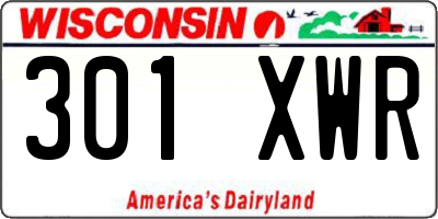 WI license plate 301XWR