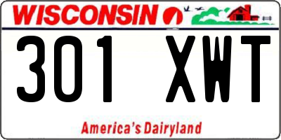 WI license plate 301XWT