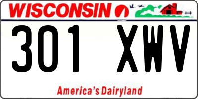 WI license plate 301XWV