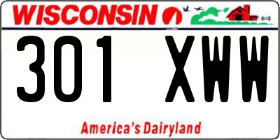 WI license plate 301XWW