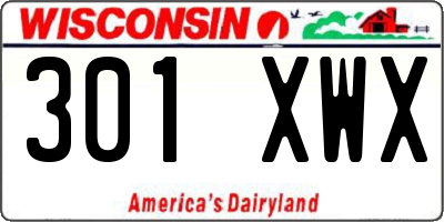 WI license plate 301XWX
