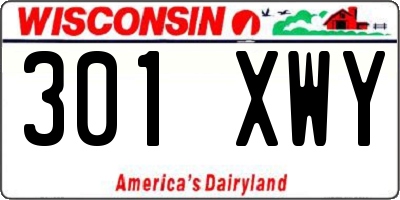 WI license plate 301XWY