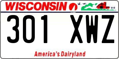 WI license plate 301XWZ