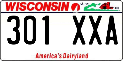 WI license plate 301XXA