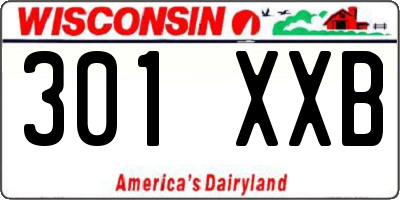 WI license plate 301XXB
