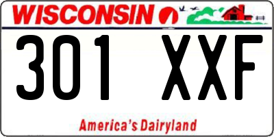 WI license plate 301XXF