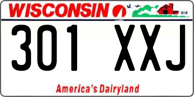 WI license plate 301XXJ