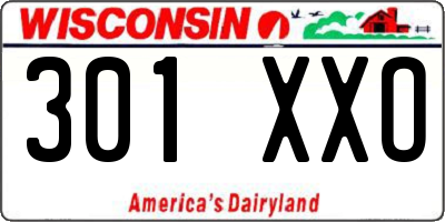 WI license plate 301XXO