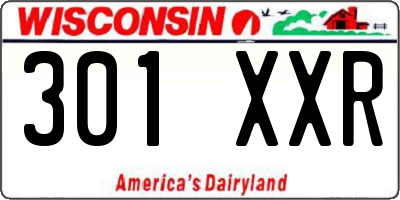 WI license plate 301XXR