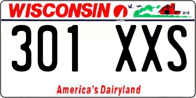 WI license plate 301XXS