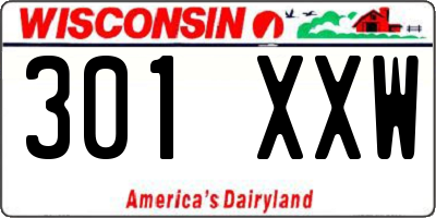 WI license plate 301XXW