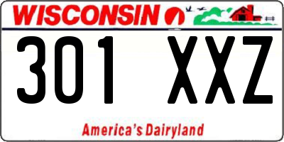 WI license plate 301XXZ