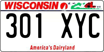 WI license plate 301XYC