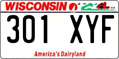 WI license plate 301XYF