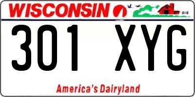 WI license plate 301XYG