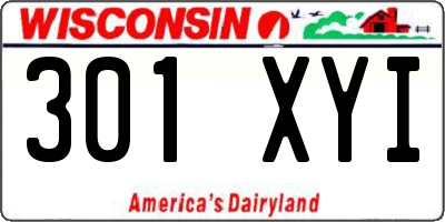 WI license plate 301XYI