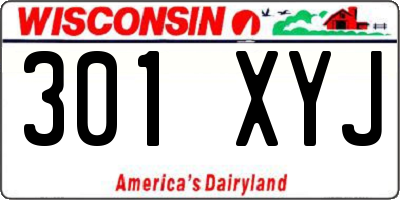 WI license plate 301XYJ
