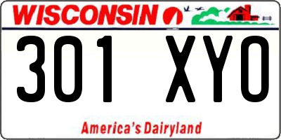 WI license plate 301XYO