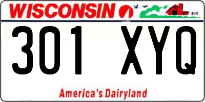 WI license plate 301XYQ